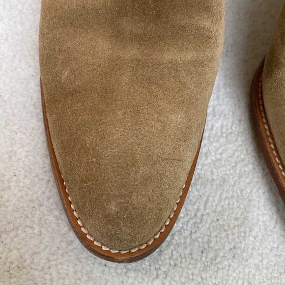 Saint Laurent Paris Dark Tan Suede Heeled Zip up Booties - Picture 8 of 16